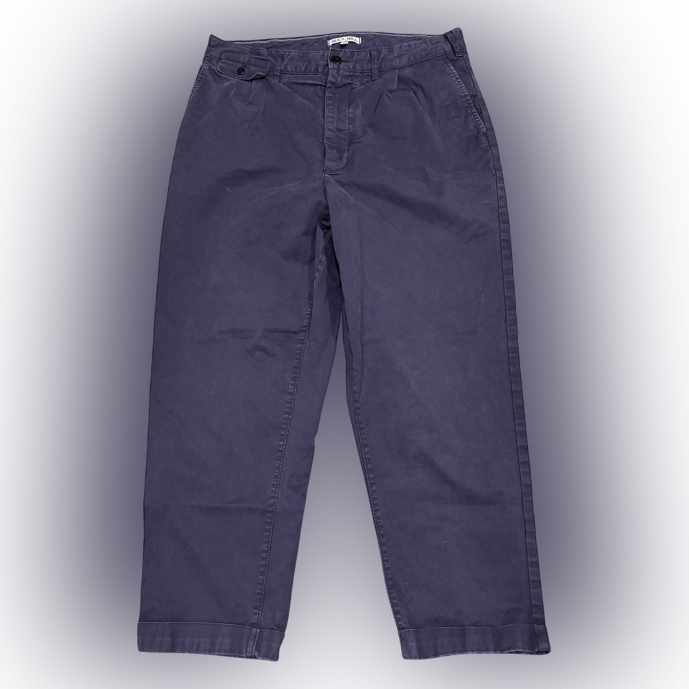 Alex Mill Pants Mens 32x27 Navy Blue Chino Stretch Cotton Straight Leg Cuffed